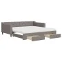 Trundle sofa bed with drawers taupe gray fabric 100x200 cm by vidaXL, Beds and slatted bases - Ref: Foro24-3197488, Price: 47...