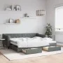 Trundle sofa bed with drawers dark gray fabric 90x200 cm by vidaXL, Beds and slatted bases - Ref: Foro24-3197463, Price: 295,...