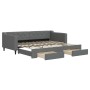 Trundle sofa bed with drawers dark gray fabric 90x200 cm by vidaXL, Beds and slatted bases - Ref: Foro24-3197463, Price: 295,...