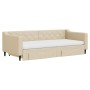 Sofá cama nido con cajones tela color crema 90x200 cm de vidaXL, Camas y somieres - Ref: Foro24-3197484, Precio: 477,94 €, De...