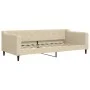 Trundle sofa bed with drawers cream fabric 90x200 cm by vidaXL, Beds and slatted bases - Ref: Foro24-3197484, Price: 478,70 €...