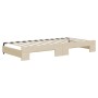 Sofá cama nido con cajones tela color crema 90x200 cm de vidaXL, Camas y somieres - Ref: Foro24-3197484, Precio: 477,94 €, De...