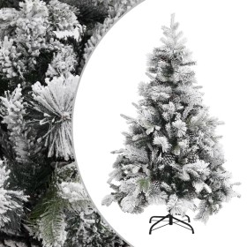 Árbol de Navidad con nieve flocada y piñas PVC y PE 150 cm