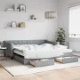 Trundle sofa bed with drawers light gray fabric 100x200 cm by vidaXL, Beds and slatted bases - Ref: Foro24-3197485, Price: 47...