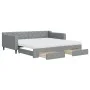 Trundle sofa bed with drawers light gray fabric 100x200 cm by vidaXL, Beds and slatted bases - Ref: Foro24-3197485, Price: 47...