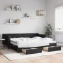 Sofá cama nido con cajones tela negro 90x200 cm de vidaXL, Camas y somieres - Ref: Foro24-3197464, Precio: 289,77 €, Descuent...