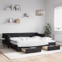Sofá cama nido con cajones tela negro 90x200 cm de vidaXL, Camas y somieres - Ref: Foro24-3197464, Precio: 294,26 €, Descuent...