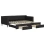 Trundle sofa bed with drawers black fabric 90x200 cm by vidaXL, Beds and slatted bases - Ref: Foro24-3197464, Price: 289,59 €...