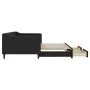 Trundle sofa bed with drawers black fabric 90x200 cm by vidaXL, Beds and slatted bases - Ref: Foro24-3197464, Price: 289,59 €...