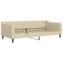 Trundle sofa bed with drawers cream fabric 90x200 cm by vidaXL, Beds and slatted bases - Ref: Foro24-3197466, Price: 289,15 €...