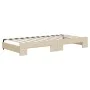 Trundle sofa bed with drawers cream fabric 90x200 cm by vidaXL, Beds and slatted bases - Ref: Foro24-3197466, Price: 289,15 €...