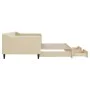 Trundle sofa bed with drawers cream fabric 90x200 cm by vidaXL, Beds and slatted bases - Ref: Foro24-3197466, Price: 289,15 €...