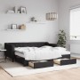 Trundle sofa bed with drawers black fabric 90x190 cm by vidaXL, Beds and slatted bases - Ref: Foro24-3197492, Price: 448,26 €...