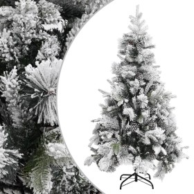 Árbol de Navidad con nieve flocada y piñas PVC y PE 195 cm