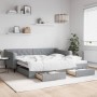 Trundle sofa bed with drawers light gray fabric 100x200 cm by vidaXL, Beds and slatted bases - Ref: Foro24-3197467, Price: 30...
