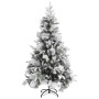 Weihnachtsbaum mit beflocktem Schnee und Tannenzapfen aus PVC und PE 195 cm von vidaXL, Weihnachtsbäume - Ref: Foro24-340531,...