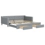 Trundle sofa bed with drawers light gray fabric 100x200 cm by vidaXL, Beds and slatted bases - Ref: Foro24-3197467, Price: 30...