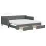 Trundle sofa bed with drawers dark gray fabric 90x190 cm by vidaXL, Beds and slatted bases - Ref: Foro24-3197491, Price: 448,...