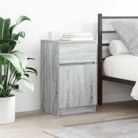 Mesitas de noche 2 uds madera contrachapada gris 39x35x65 cm en Mesitas de noche | Comprar online en Foro24
