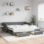 Sofá cama nido con cajones tela gris oscuro 100x200 cm de vidaXL, Camas y somieres - Ref: Foro24-3197468, Precio: 301,01 €, D...