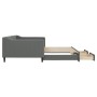 Trundle sofa bed with drawers dark gray fabric 100x200 cm by vidaXL, Beds and slatted bases - Ref: Foro24-3197468, Price: 300...