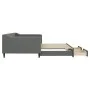 Trundle sofa bed with drawers dark gray fabric 100x200 cm by vidaXL, Beds and slatted bases - Ref: Foro24-3197468, Price: 301...