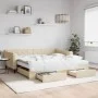 Sofá cama nido con cajones tela color crema 100x200 cm de vidaXL, Camas y somieres - Ref: Foro24-3197489, Precio: 473,97 €, D...
