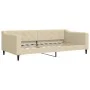 Trundle sofa bed with drawers cream fabric 100x200 cm by vidaXL, Beds and slatted bases - Ref: Foro24-3197489, Price: 473,27 ...