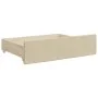Trundle sofa bed with drawers cream fabric 100x200 cm by vidaXL, Beds and slatted bases - Ref: Foro24-3197489, Price: 473,27 ...