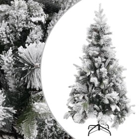 Árbol de Navidad con nieve flocada y piñas PVC y P