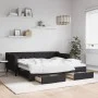 Sofá cama nido con cajones tela negro 90x190 cm de vidaXL, Camas y somieres - Ref: Foro24-3197474, Precio: 282,61 €, Descuent...