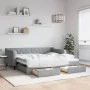 Sofá cama nido con cajones tela gris claro 90x190 cm de vidaXL, Camas y somieres - Ref: Foro24-3197472, Precio: 282,52 €, Des...