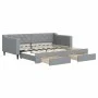 Trundle sofa bed with drawers light gray fabric 90x190 cm by vidaXL, Beds and slatted bases - Ref: Foro24-3197472, Price: 282...