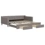 Trundle sofa bed with drawers taupe gray fabric 100x200 cm by vidaXL, Beds and slatted bases - Ref: Foro24-3197470, Price: 30...