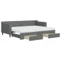 Trundle sofa bed with drawers dark gray fabric 80x200 cm by vidaXL, Beds and slatted bases - Ref: Foro24-3197476, Price: 454,...