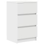Mesillas de noche con 3 cajones 2 uds Blanco 39x35x65 cm