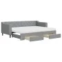 Trundle sofa bed with drawers light gray fabric 80x200 cm by vidaXL, Beds and slatted bases - Ref: Foro24-3197475, Price: 459...