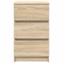 Mesillas de noche con 3 cajones 2 uds roble Sonoma 39x35x65 cm