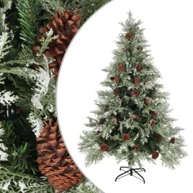 Christmas tree with green and white pine cones PVC and PE 150 cm by vidaXL, Christmas trees - Ref: Foro24-340534, Price: 95,5...
