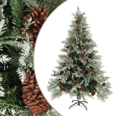 Christmas tree with green and white pine cones PVC and PE 150 cm by vidaXL, Christmas trees - Ref: Foro24-340534, Price: 95,5...