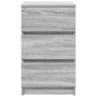 Mesillas de noche con 3 cajones 2 uds gris Sonoma 39x35x65 cm