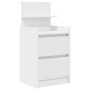 Mesillas de noche con 2 cajones 2 uds Blanco 38x34x80 cm