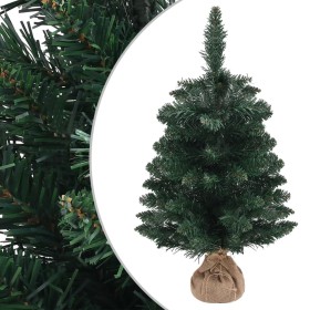 Árbol Navidad artificial con soporte PVC verde 60 cm