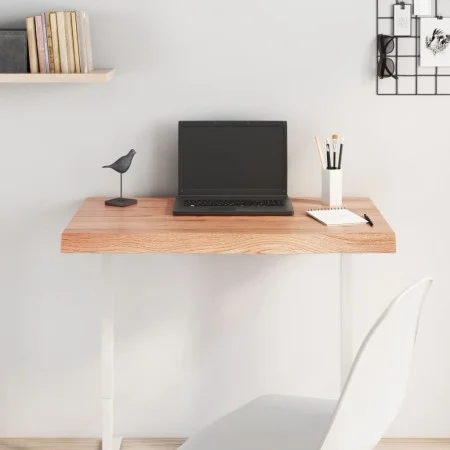Light brown treated oak wood table top 80x40x(2-6) cm by vidaXL, Table tops - Ref: Foro24-3156355, Price: 89,09 €, Discount: %