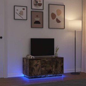 Mueble de TV con luces LED roble ahumado 100x41x50 cm en Muebles TV | Comprar online en Foro24