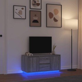 Mueble de TV con luces LED Sonoma gris 100x41x50 cm en Muebles TV | Comprar online en Foro24
