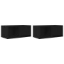 Muebles de TV 2 uds Roble Negro 60x31x25,5 cm Madera ingeniería