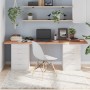 Oak wood table top treated in light brown, 200x60x(2-4) cm by vidaXL, Table tops - Ref: Foro24-3156399, Price: 157,02 €, Disc...
