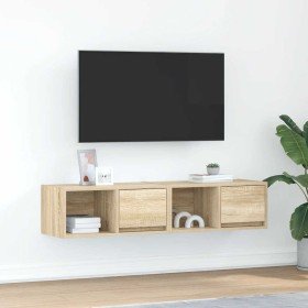 Muebles de TV 2 uds madera ingeniería roble Sonoma 60x31x25,5cm en Muebles TV | Comprar online en Foro24