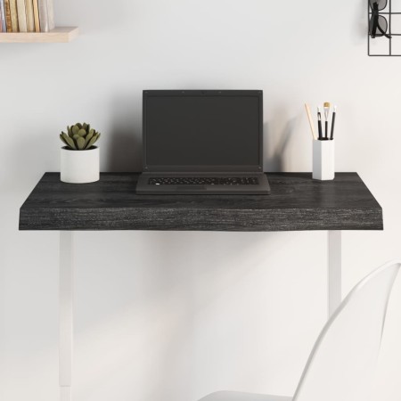 Oak wood table top treated in dark brown, measuring 80x50x(2-6) cm. by vidaXL, Table tops - Ref: Foro24-3156421, Price: 73,45...
